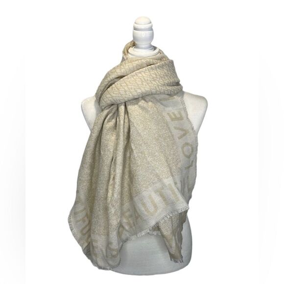 Peace Love World Love is Beautiful Oversized Scarf Shawl - Picture 1 of 4